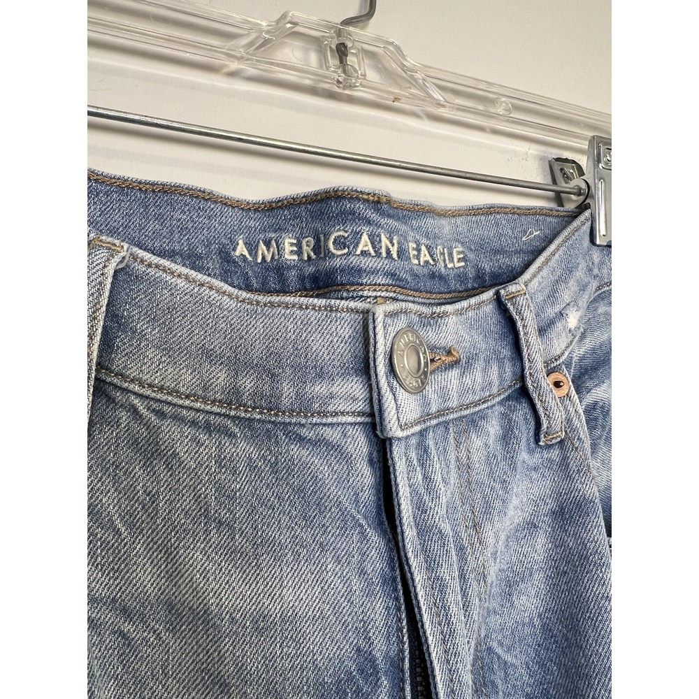 American Eagle Baggy Jeans 33x30 Women 14 Light Wash Cotton - Picture 3 of 8